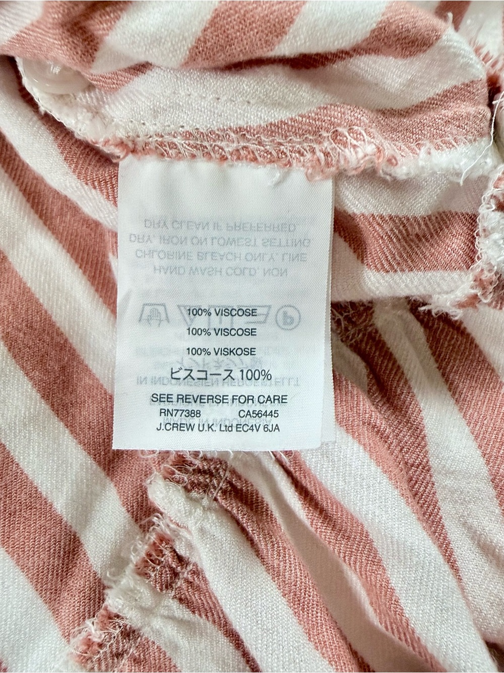Madewell White and Coral Stripe Ruffle Sleeve Button Front Blouse - Picture 7 of 9